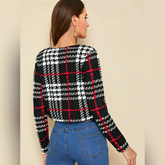🎉HostPick🎉Pretty in Plaid Open Faced Jacket - Picture 4 of 5
